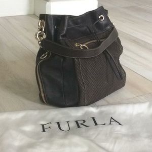 Furla drawstring hobo bag